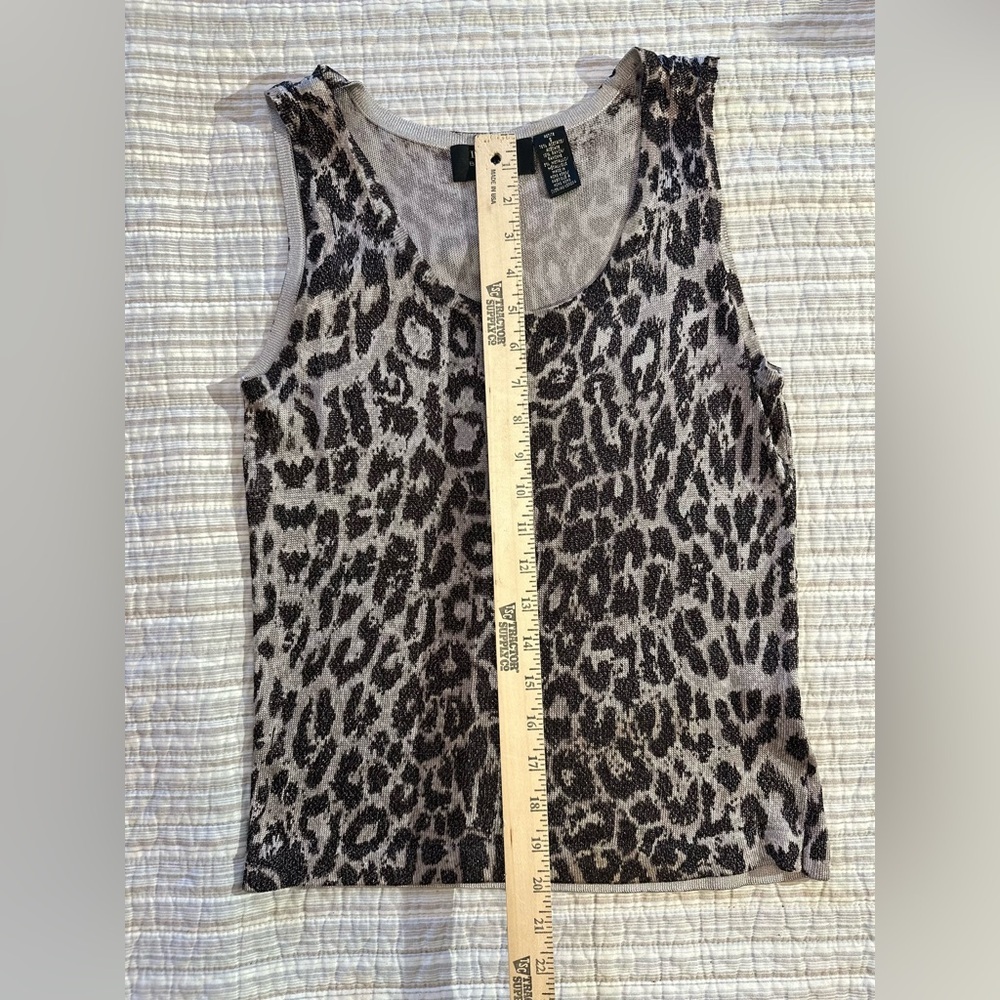 Dana Buchman Petite Leopard Tank Top, Size S - Picture 6 of 7